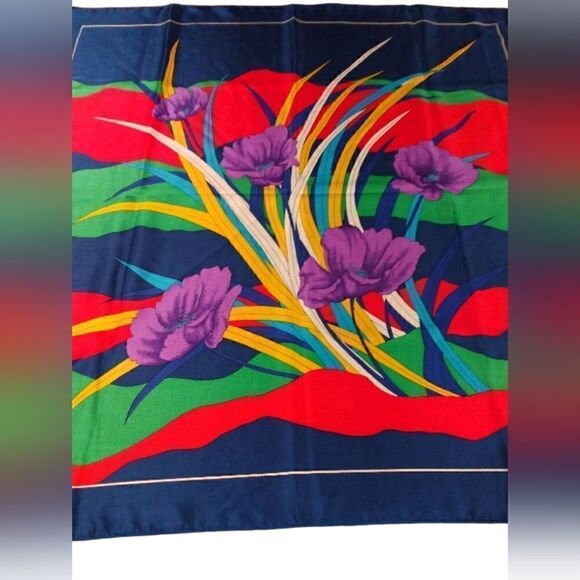 Floral Spring Summer Large  Square Scarf New - Picture 2 of 8